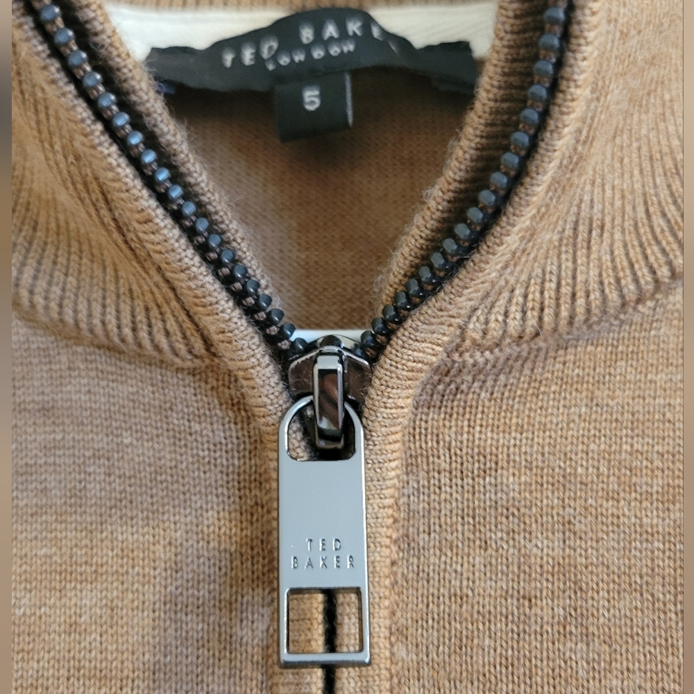 Ted Baker 100% Wool Quarter Zip Sweater - Picture 5 of 8